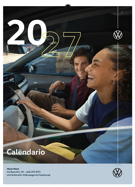 Render indicativo: Calendario da parete